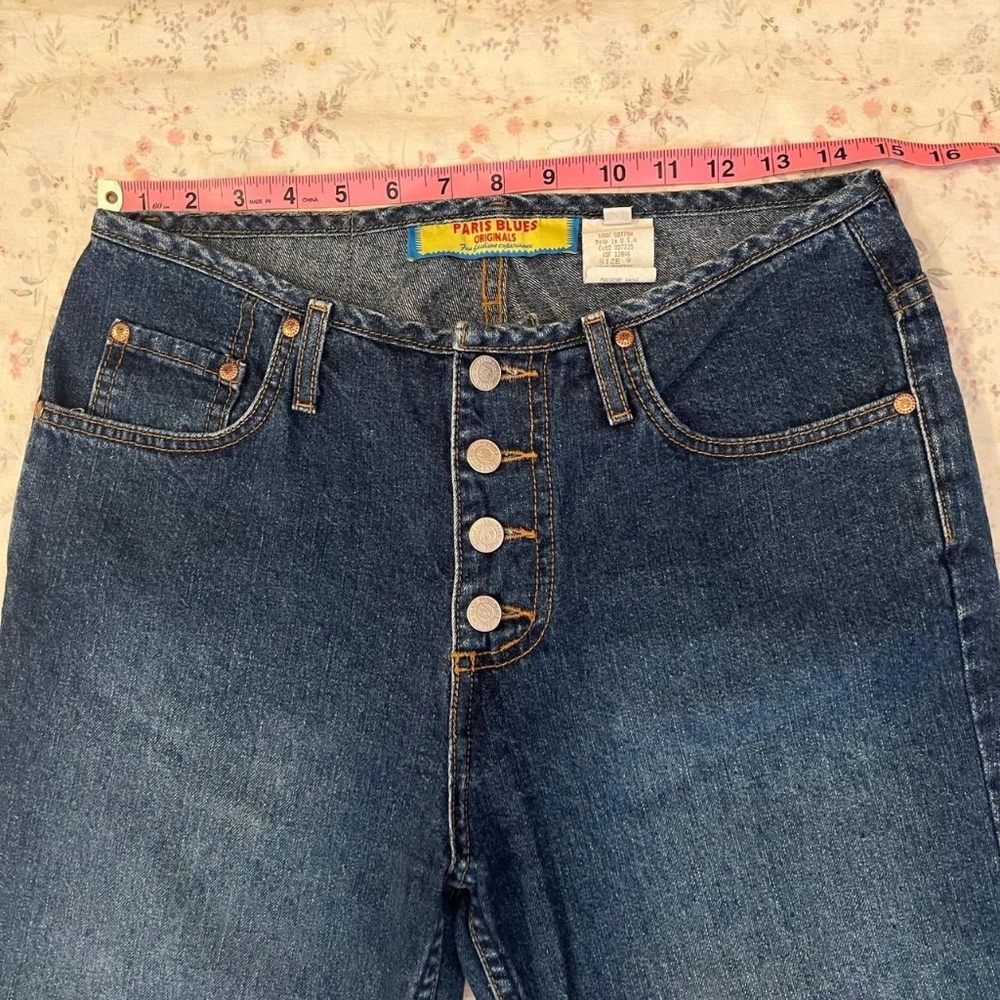 90s Paris Blues Denim Jean Capri Button Fly 100% Cotton Made in USA - Picture 5 of 8